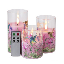 glass home decoration remote timer velas led candle